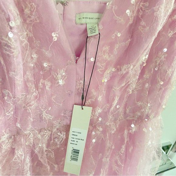 Anthropologie ML Monique Lhuillier Sequin Lace Maxi Dress - Picture 5 of 7